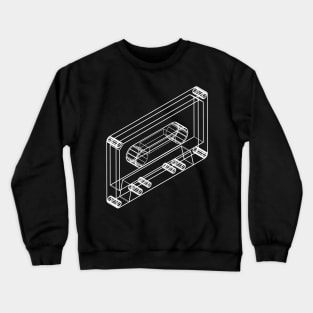 retro tape cassette 3d wireframe Crewneck Sweatshirt